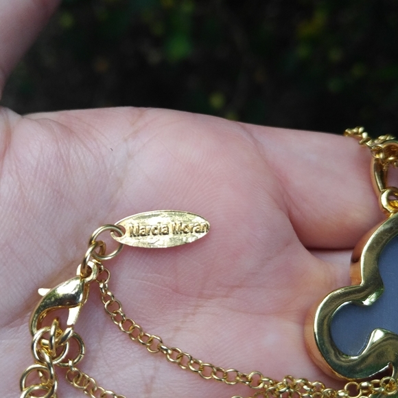 Marcia Moran Fleur De Lis⚜️ Druzy Pendant Necklace - Picture 4 of 9